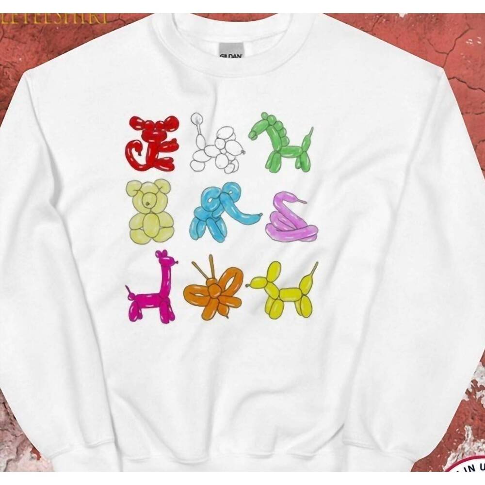 NEW UNFORTUNATE PORTRAIT women's balloon animals sweatshirt in white